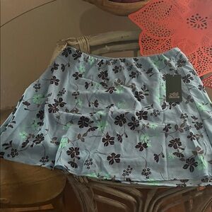 Wild Fable Floral Skater Skirt in Blue and Green